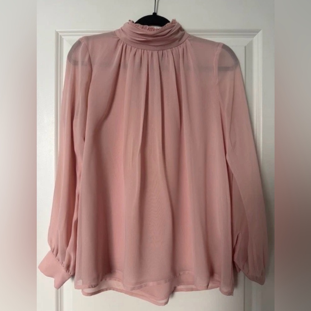 Vince Camuto Rose Flush High Neck Chifon Blouse Size S